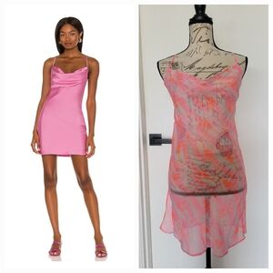 NWOT Lovers + Friends Revolve Boa Mini Dress Cowl Neck Size M‎